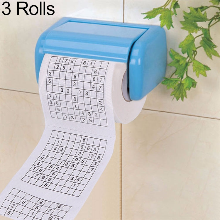 3 Rolls Creative Sudoku Toilet Paper Roll Paper Facial Tissue, 3 Rolls 3 Rolls