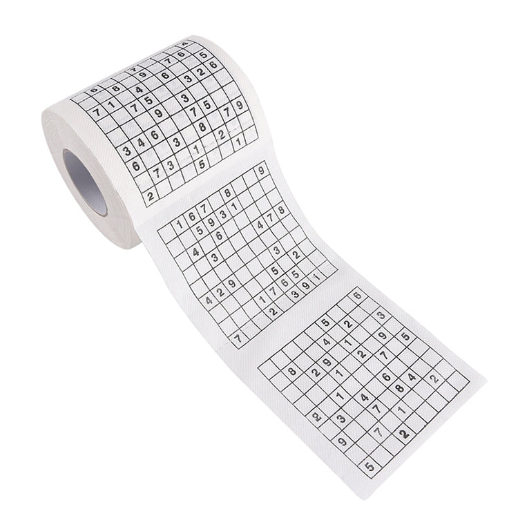 3 Rolls Creative Sudoku Toilet Paper Roll Paper Facial Tissue, 3 Rolls
