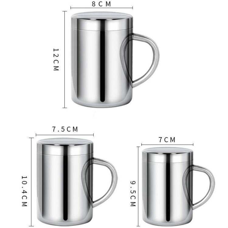 304 Stainless Steel Double Insulation Coffee Drink Milk Water Mugs Durable Drinking Cup with Lid, 304 Stainless Steel 200ml, 304 Stainless Steel 300ml, 304 Stainless Steel 400ml