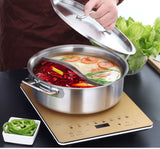 Stainless Steel Extra Thick Hot Pot Thickened Bottom Grid Pot, Diameter : 28cm, Diameter : 30cm, Diameter : 32cm, Diameter : 34cm