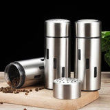 Stainless Steel Sauce Jars Chili Jars Barbecue Condiments Box Seasoning Jar Set, Small Hole, Large Hole, Mesh Hole