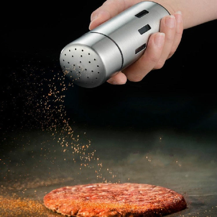 Stainless Steel Sauce Jars Chili Jars Barbecue Condiments Box Seasoning Jar Set, Small Hole, Large Hole, Mesh Hole