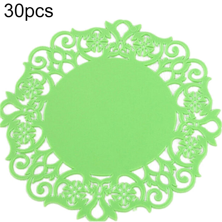 10 PCS Lace Flower Hot Coaster Silicone Cup Pad Slip Insulation Pad Cup Mat Pad Hot Drink Holder Green
