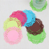 10 PCS Lace Flower Hot Coaster Silicone Cup Pad Slip Insulation Pad Cup Mat Pad Hot Drink Holder