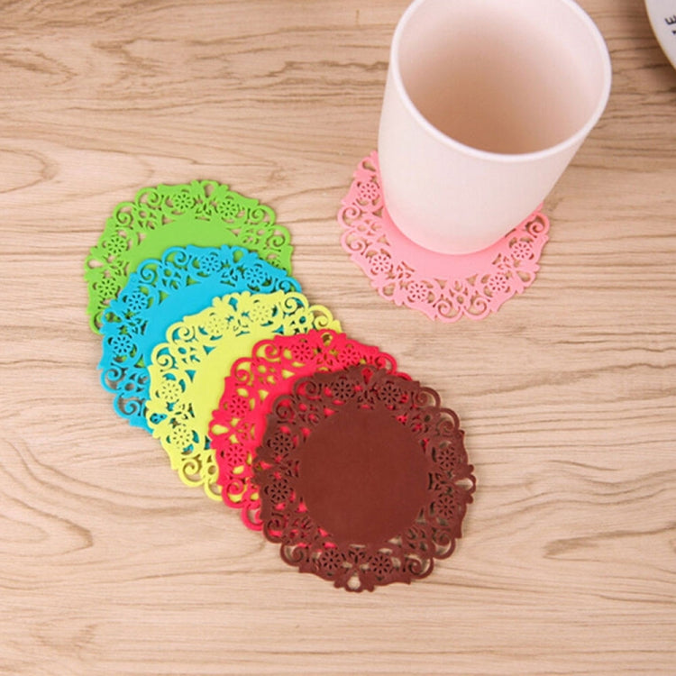 10 PCS Lace Flower Hot Coaster Silicone Cup Pad Slip Insulation Pad Cup Mat Pad Hot Drink Holder