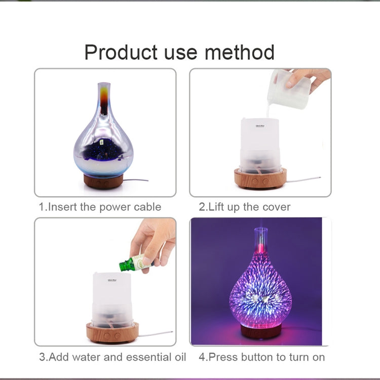 STB-XB10 3D Fireworks 7 Colors LED Night Light Air Humidifier Aroma Essential Oil Diffuser Mist Maker, US Plug, EU Plug, UK Plug, AU Plug