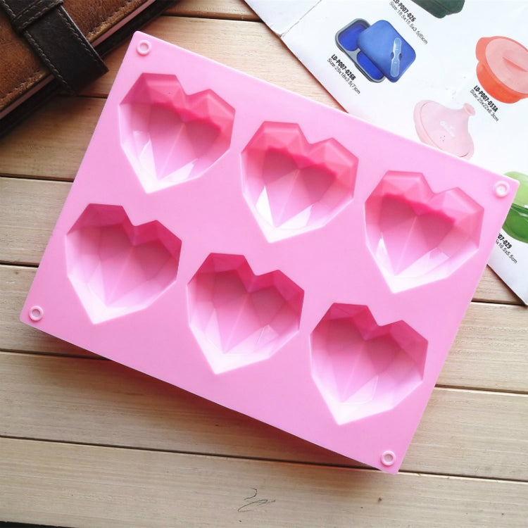 6 in 1 Heart Shape Silicone Mold For Baking Mousse Cake DIY Silicone Molds, 6 in 1 Heart Shape