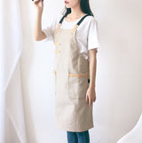 Washed Canvas Apron Chef Cafe Shop BBQ Hairdresser Aprons