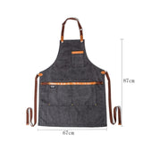 Washed Canvas Apron Chef Cafe Shop BBQ Hairdresser Aprons
