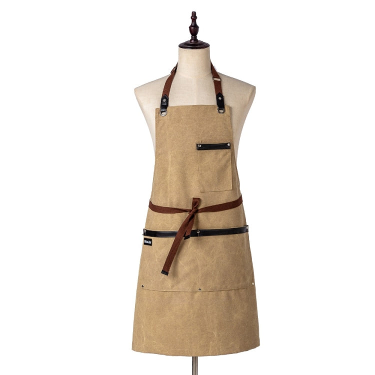 Washed Canvas Apron Chef Cafe Shop BBQ Hairdresser Aprons