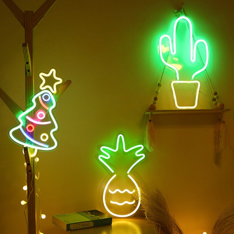 LED Acrylic Transparent Back Panel Neon Light Holiday Decoration Lamp, Cactus, Love, Popsicle, Banana