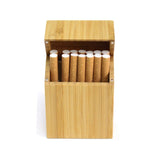 Creative Wooden Cigarette Case Magnet Adsorption Clamshell Cigarette Case, Black, Carbonized Bamboo, Rosewood, Cherry Wood