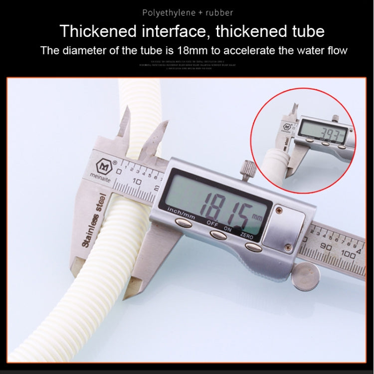 18mm Diameter Plastic Drain Pipe Water Outlet Extension Hose with Clamp for Semi-automatic Washing Machine / Air Conditioner, 1m Length, 2m Length, 3m Length, 4m Length, 5m Length