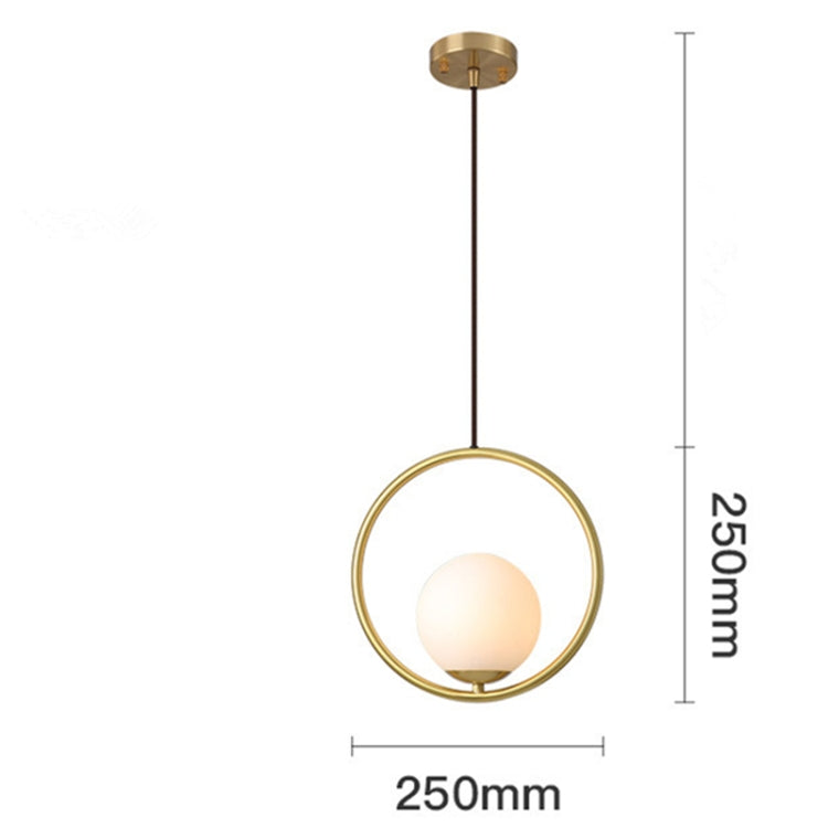 Restaurant Chandelier Single Head Creative Personality Simple Modern Copper Lamp, without Light Source Round A1, with 5W Warm Light Round A1, with 5W White Light Round A1, with 5W Neutral Light Round A1, with 5W Three-Color Light Round A1         ...