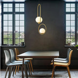 Restaurant Chandelier Single Head Creative Personality Simple Modern Copper Lamp, without Light Source Round A1, with 5W Warm Light Round A1, with 5W White Light Round A1, with 5W Neutral Light Round A1, with 5W Three-Color Light Round A1         ...