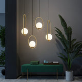 Restaurant Chandelier Single Head Creative Personality Simple Modern Copper Lamp, without Light Source Round A1, with 5W Warm Light Round A1, with 5W White Light Round A1, with 5W Neutral Light Round A1, with 5W Three-Color Light Round A1         ...