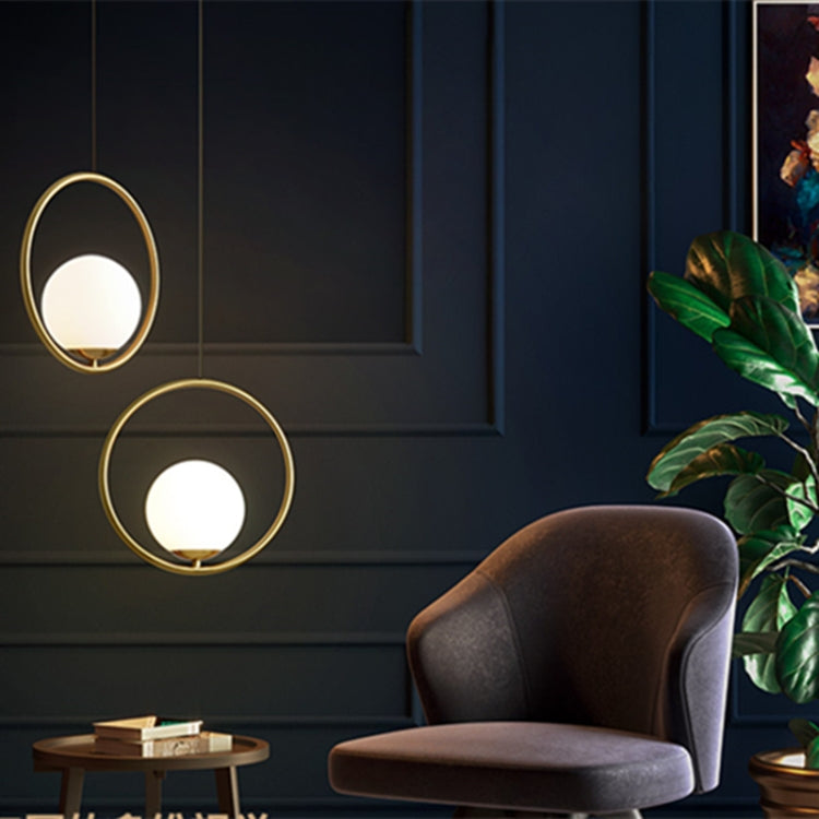 Restaurant Chandelier Single Head Creative Personality Simple Modern Copper Lamp, without Light Source Round A1, with 5W Warm Light Round A1, with 5W White Light Round A1, with 5W Neutral Light Round A1, with 5W Three-Color Light Round A1         ...
