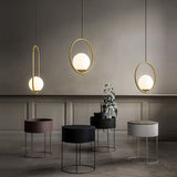 Restaurant Chandelier Single Head Creative Personality Simple Modern Copper Lamp, without Light Source Round A1, with 5W Warm Light Round A1, with 5W White Light Round A1, with 5W Neutral Light Round A1, with 5W Three-Color Light Round A1         ...