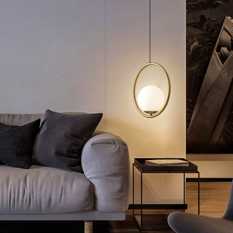Restaurant Chandelier Single Head Creative Personality Simple Modern Copper Lamp, without Light Source Round A1, with 5W Warm Light Round A1, with 5W White Light Round A1, with 5W Neutral Light Round A1, with 5W Three-Color Light Round A1         ...
