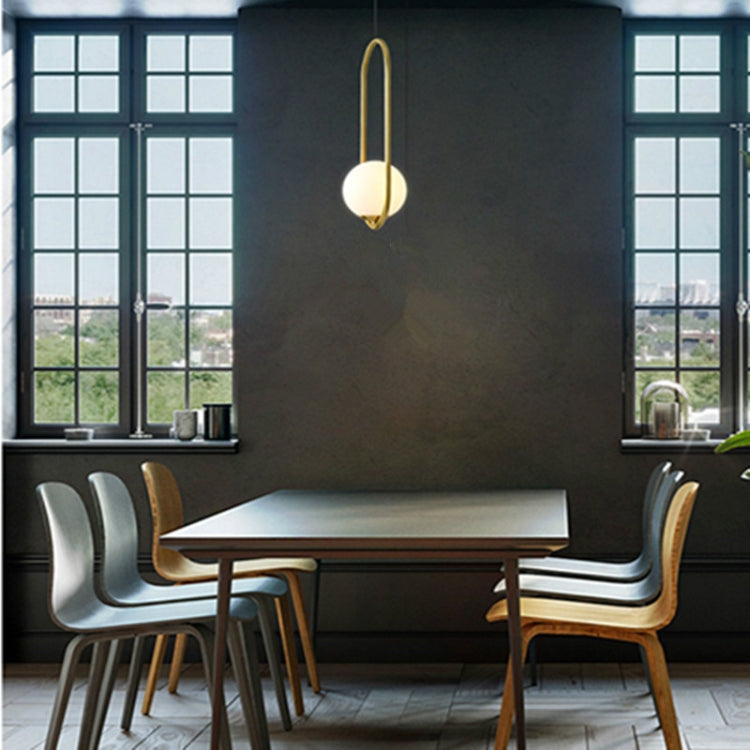 Restaurant Chandelier Single Head Creative Personality Simple Modern Copper Lamp, without Light Source Round A1, with 5W Warm Light Round A1, with 5W White Light Round A1, with 5W Neutral Light Round A1, with 5W Three-Color Light Round A1         ...