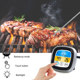 Kitchen Food Digital Display Touch Field Barbecue Thermometer, Black with Silver Frame, Gray with White Box