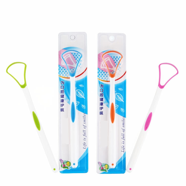 2 PCS Tongue Coating Cleaning Scraper To Remove Bad Breath Tongue Brush Random Color Delivery