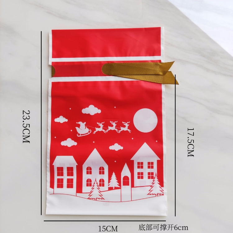 50pcs / Pack Christmas Gift Bag Candy Biscuit Drawstring Bundle Christmas Cookie Bag, Drawstring Bundle Cookie Bag