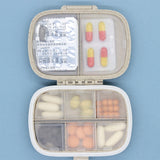 3 PCS 8-Grid Double-layer Portable Mini Straw Pill Storage Box