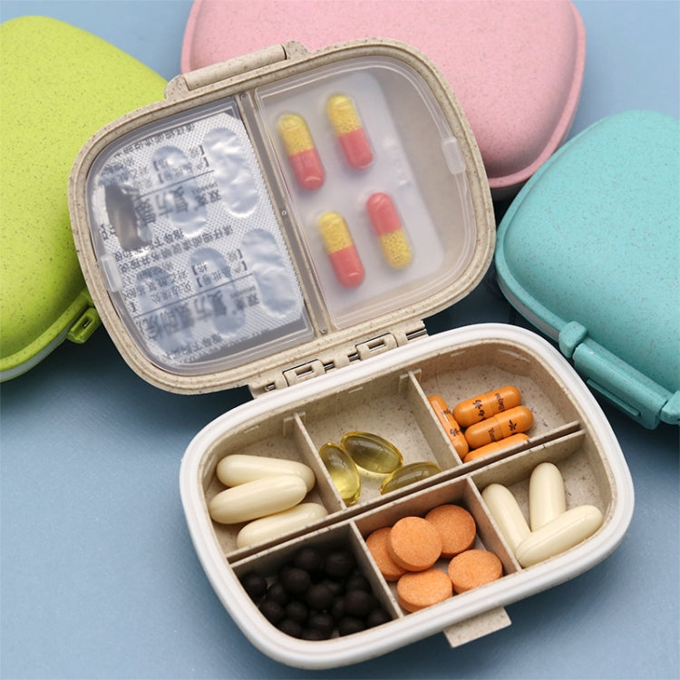 3 PCS 8-Grid Double-layer Portable Mini Straw Pill Storage Box
