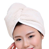 Womens Magic Quick Dry Bath Hair Drying Towel Cap Bathing Tool Creamy White