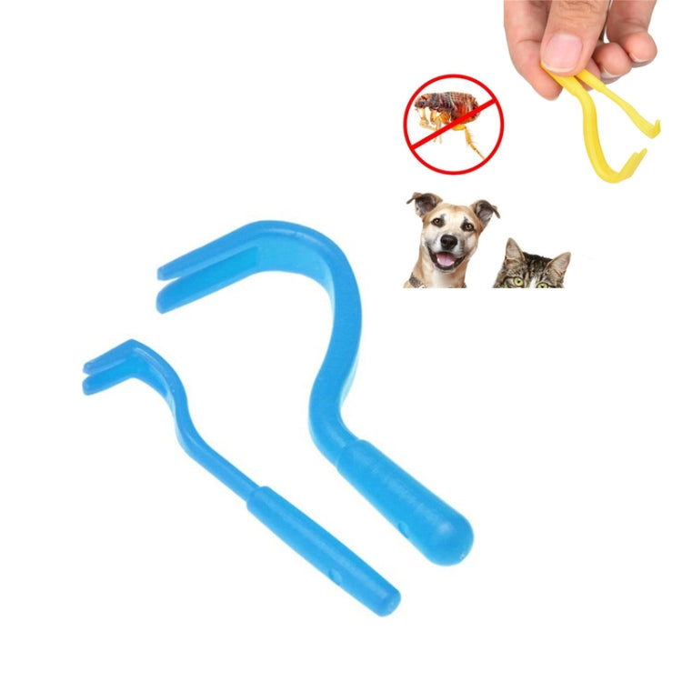2 PCS Pet Catcher Flea Clipper Animal Deworming Pull Hard Tick Extractor Cats and Dogs Lice Scavenging Flea Hook, 2 PCS Green, 2 PCS Yellow, 2 PCS Blue 2 PCS Blue Blue