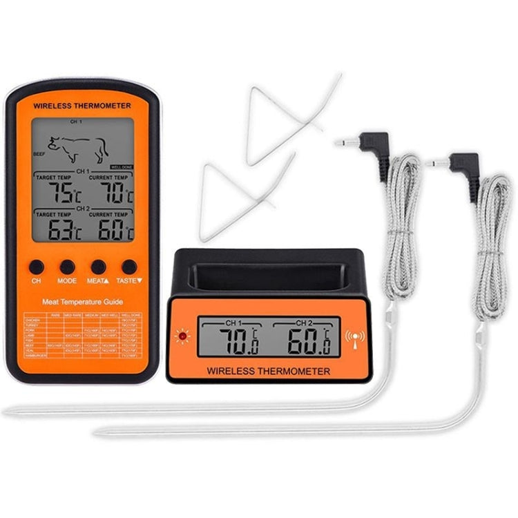 Wireless Remote BBQ Thermometer Dual Probe Digital Cooking Meat Food Oven Thermometer, DTH-106 DTH-106