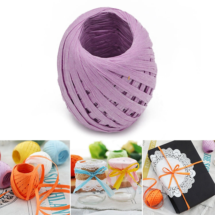 20M Paper Rope Raffia Ribbon Natural Lace Rope Gift Box Wrapping DIY Decoration Llight Purple