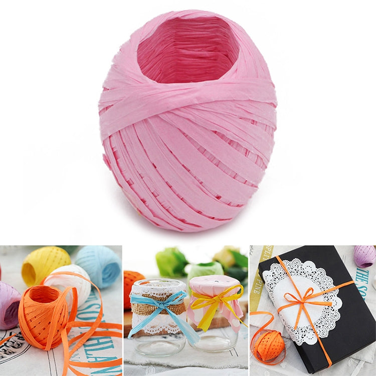 20M Paper Rope Raffia Ribbon Natural Lace Rope Gift Box Wrapping DIY Decoration Light Pink