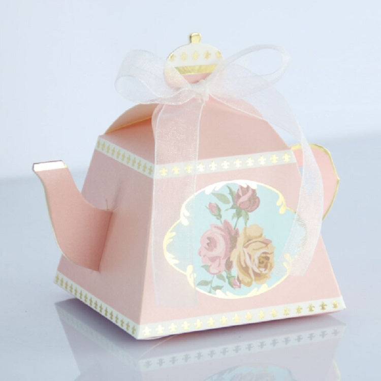50 PCS Creative Hot Teapot Shape Wedding Candy Box Afternoon Tea Pastry Box