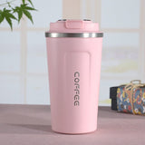 Smart Version Double Stainless steel 304 Coffee Mug Car Thermos Mug Travel Thermo Cup, 380ml Black, 380ml Green, 380ml Blue, 380ml Pink, 380ml White, 510ml White, 510ml Black, 510ml Green, 510ml Blue, 510ml Pink