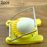2 PCS Multifunctional Stainless Steel Egg Preserved Egg Slicer Fancy Splitter Kitchen Supplies Egg Cutting Tools Yellow