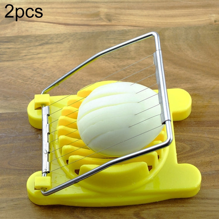 2 PCS Multifunctional Stainless Steel Egg Preserved Egg Slicer Fancy Splitter Kitchen Supplies Egg Cutting Tools Yellow