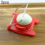 2 PCS Multifunctional Stainless Steel Egg Preserved Egg Slicer Fancy Splitter Kitchen Supplies Egg Cutting Tools Red