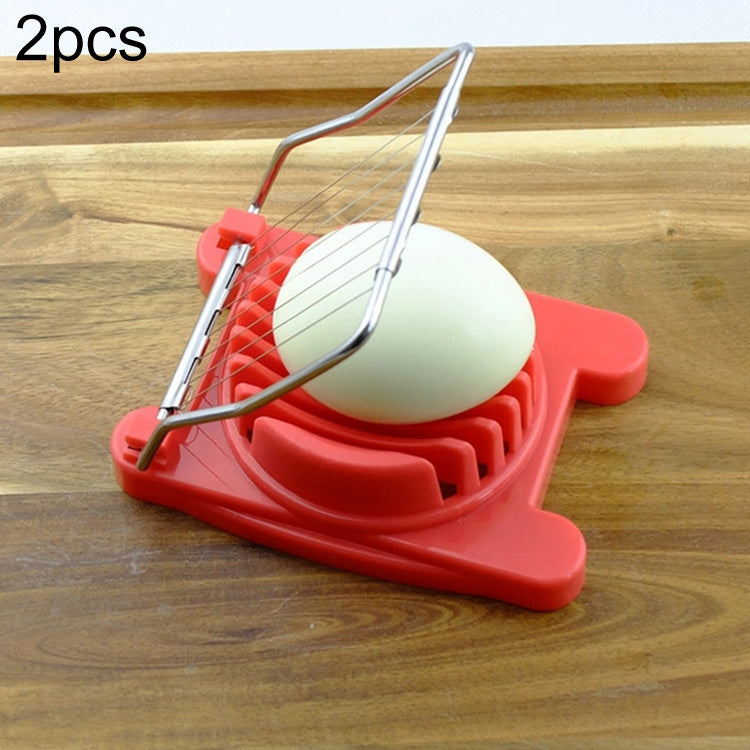 2 PCS Multifunctional Stainless Steel Egg Preserved Egg Slicer Fancy Splitter Kitchen Supplies Egg Cutting Tools Red