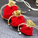 Velvet Bag Jewelry Storage Bag Christmas New Year Holiday Blessing Bag, 7x9cm, 10x12cm, 12x15cm