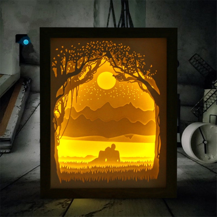 3D Paper Carving Lamp Couple Light Shadow Paper Carved Night Light Default Title