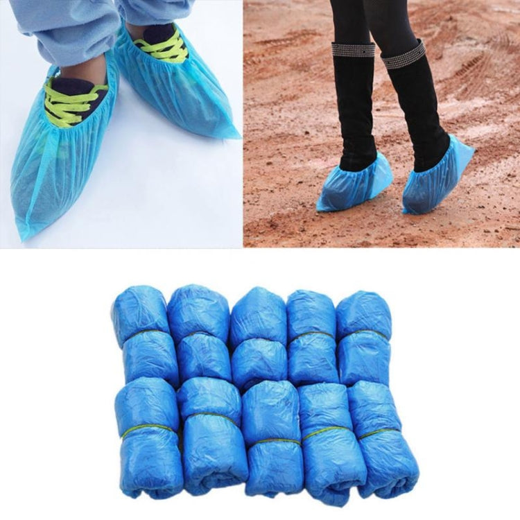 100 PCS Rainy Day Disposable Plastic CPE Thick Outdoor Shoe Cover, 3g, 1.5g
