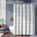 Shower Curtain Waterproof Bathroom Geometric Light Grey Bath Curtains, 80x200cm, 100x200cm, 120x180cm, 200x180cm