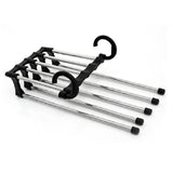 Multifunctional 5 in 1 Telescopic Folding Wardrobe Magic Trousers Rack, 5 in 1 Telescopic Rack