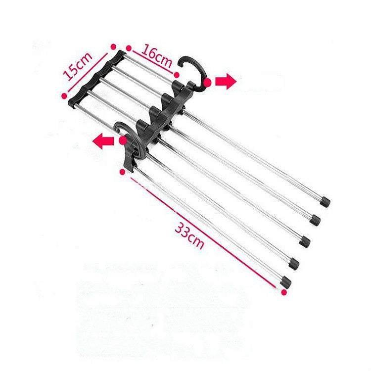 Multifunctional 5 in 1 Telescopic Folding Wardrobe Magic Trousers Rack, 5 in 1 Telescopic Rack
