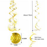 5 PCS 70cm PVC Spiral Ornaments Christmas Kindergarten Classroom Birthday Party Scene Layout Hanging Sequin Ornaments
