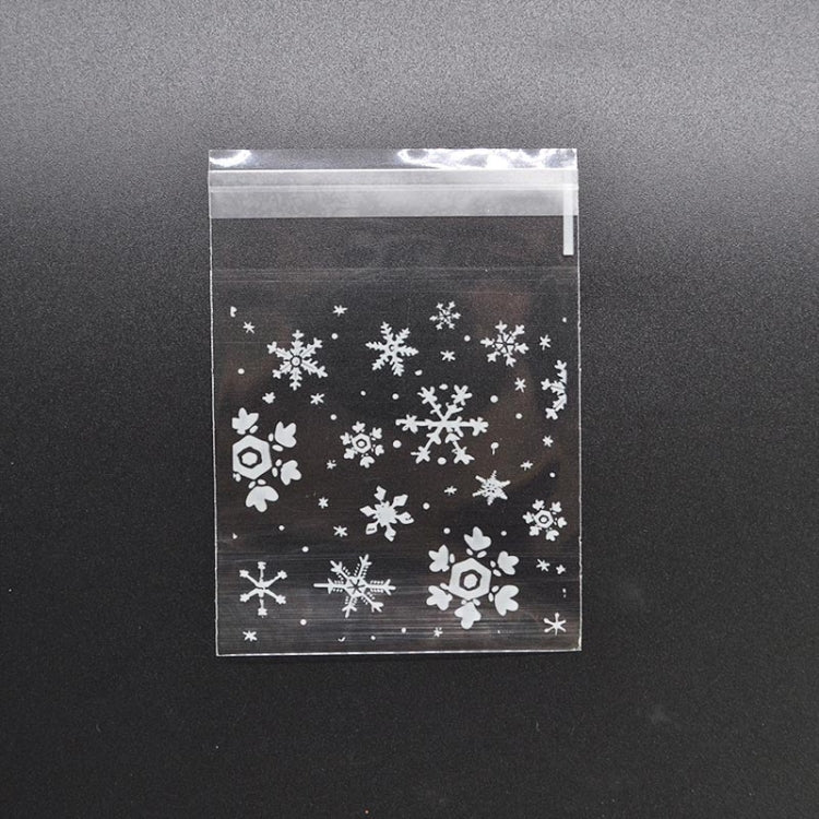 1 Packs Snowflake Christmas Candy Cookie Snack Bag Self-adhesive Gift Bag, 5.5x5.5cm, 7x7cm, 10x10cm, 14x14cm