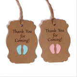 50pcs / Set Thank You For Coming Kraft Paper Baby Shower Birthday Party Lable