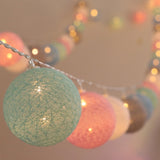 3M 20 Leds Cotton Ball Light String Holiday Wedding Christmas Party Bedroom Fairy Lights Outdoor LED Light Garland Decoration, USB, Battery, EU Plug